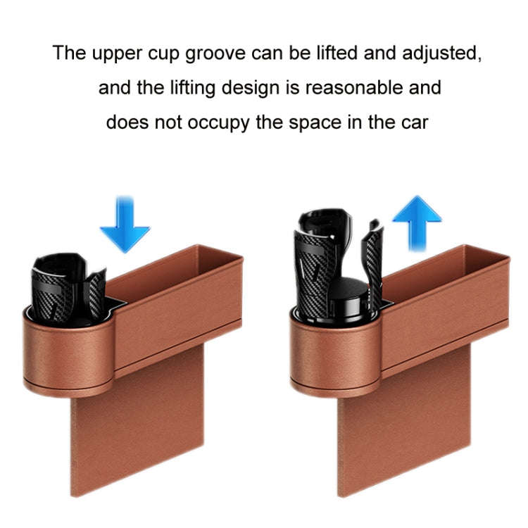 Car Seat Gap Storage Box Car Water Cup Holder Ashtray, Color: Right Brown