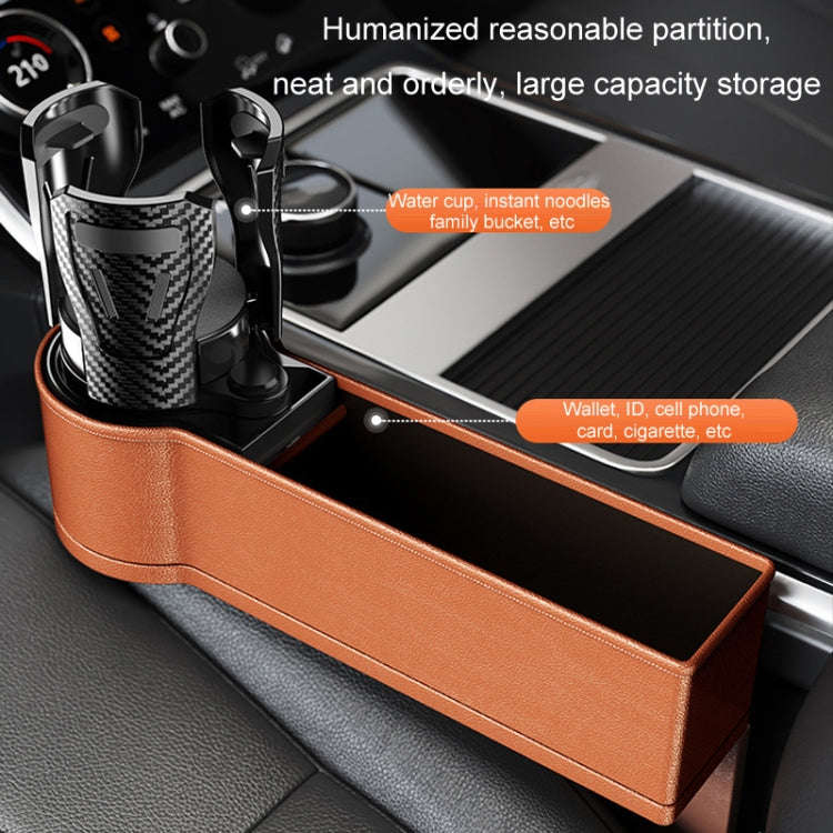 Car Seat Gap Storage Box Car Water Cup Holder Ashtray, Color: Right Brown