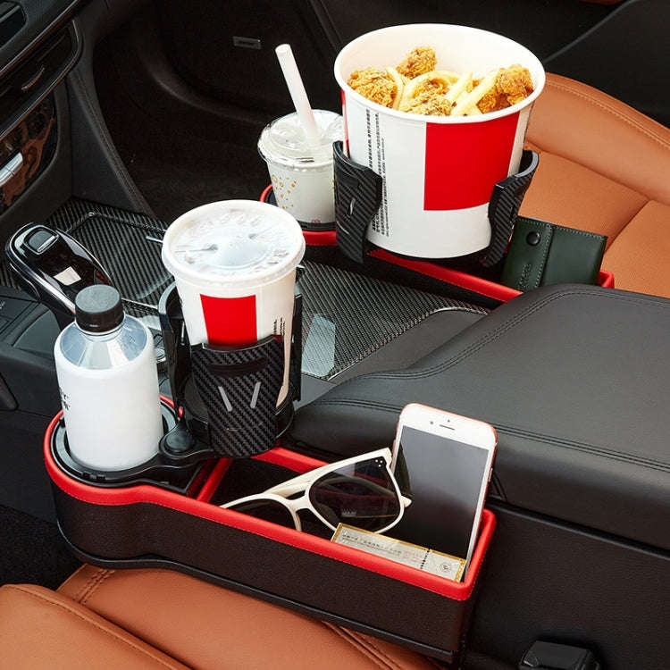 Car Seat Gap Storage Box Car Water Cup Holder Ashtray, Color: Right Carbon Fiber