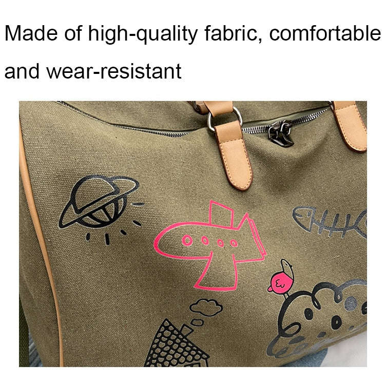 Graffiti Personal Travel Bags Outdoor Casual Large Capacity Handheld Crossbody Bag(Black)