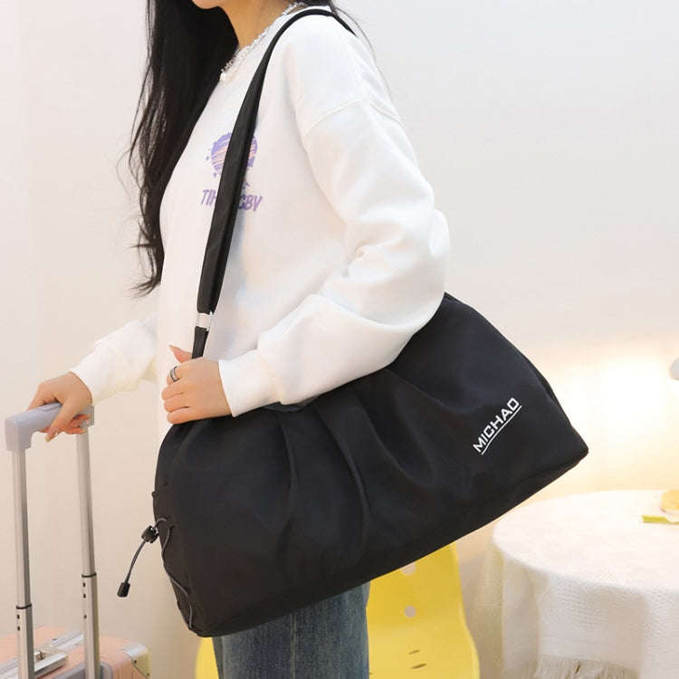 Dry And Wet Separation Swimming Storage Bag Sports Fitness Bag With Shoe Compartment, Color: Black