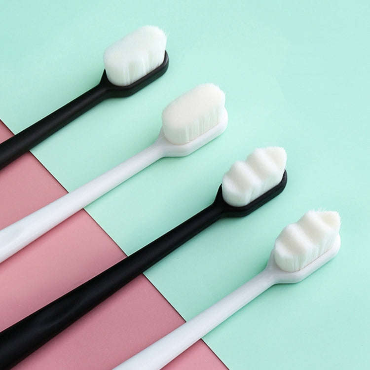 10pcs Nano Silk Soft Bristle Independent Packing Portable Couple Toothbrush, Spec: Black Wave