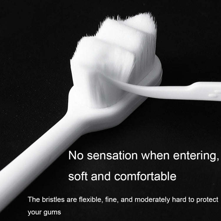 10pcs Nano Silk Soft Bristle Independent Packing Portable Couple Toothbrush, Spec: White Wave