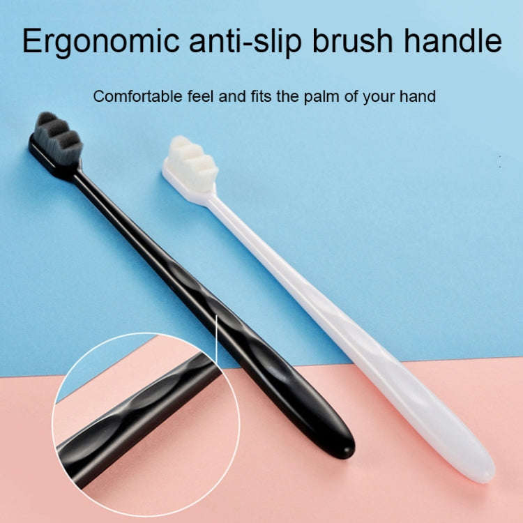 10pcs Nano Silk Soft Bristle Independent Packing Portable Couple Toothbrush, Spec: Black Wave