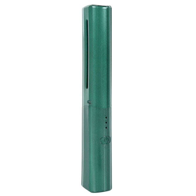 2 In 1 Portable USB Rechargeable Hair Curler Dual Usage Hair Straightening Comb(Green)