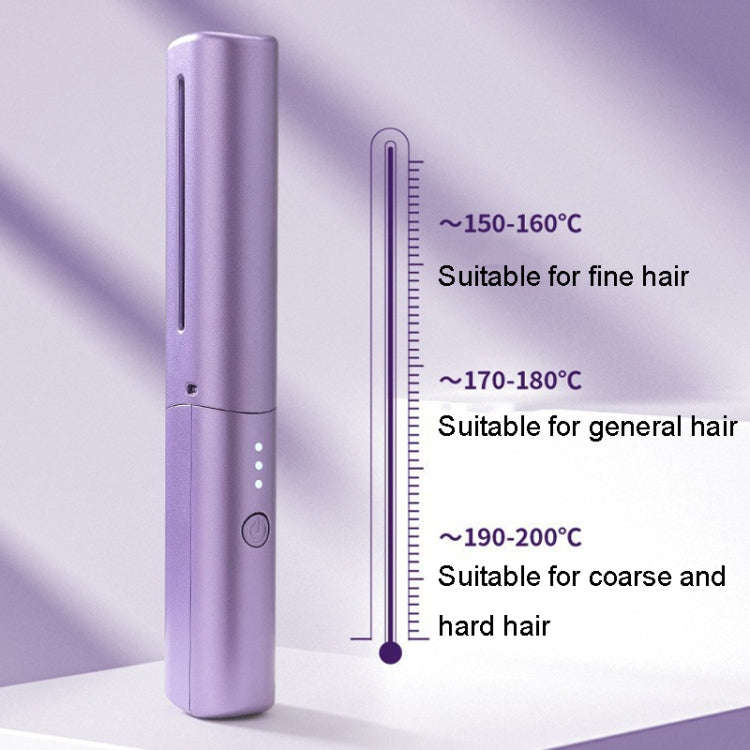 2 In 1 Portable USB Rechargeable Hair Curler Dual Usage Hair Straightening Comb(Pink)