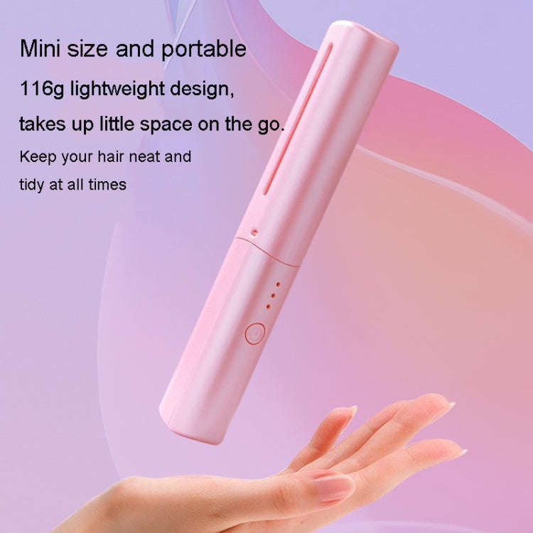 2 In 1 Portable USB Rechargeable Hair Curler Dual Usage Hair Straightening Comb(Green)