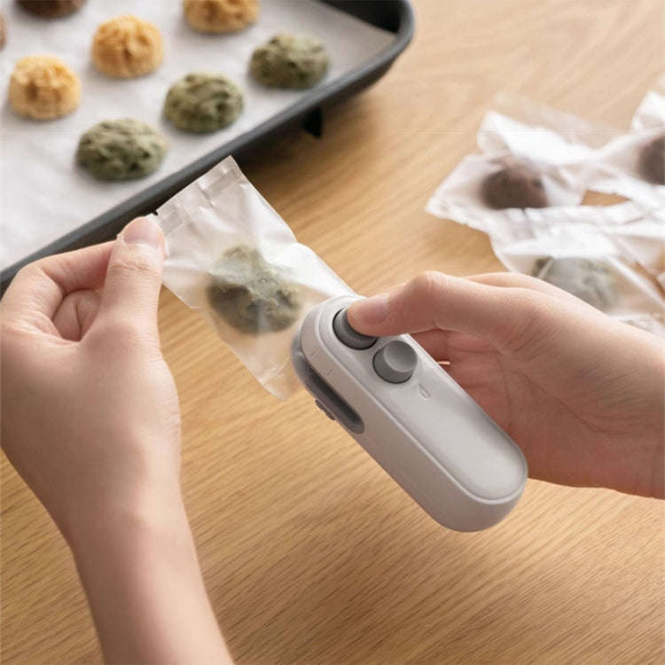 Small 2-in-1 Rechargeable Magnetic Snack Sealer Household Mini Sealing Machine(White)