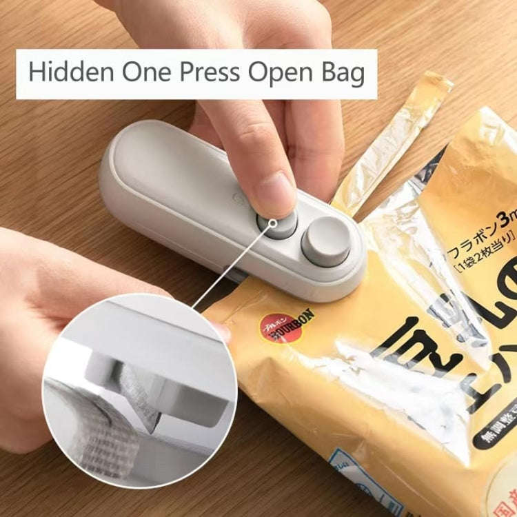 Small 2-in-1 Rechargeable Magnetic Snack Sealer Household Mini Sealing Machine(White)