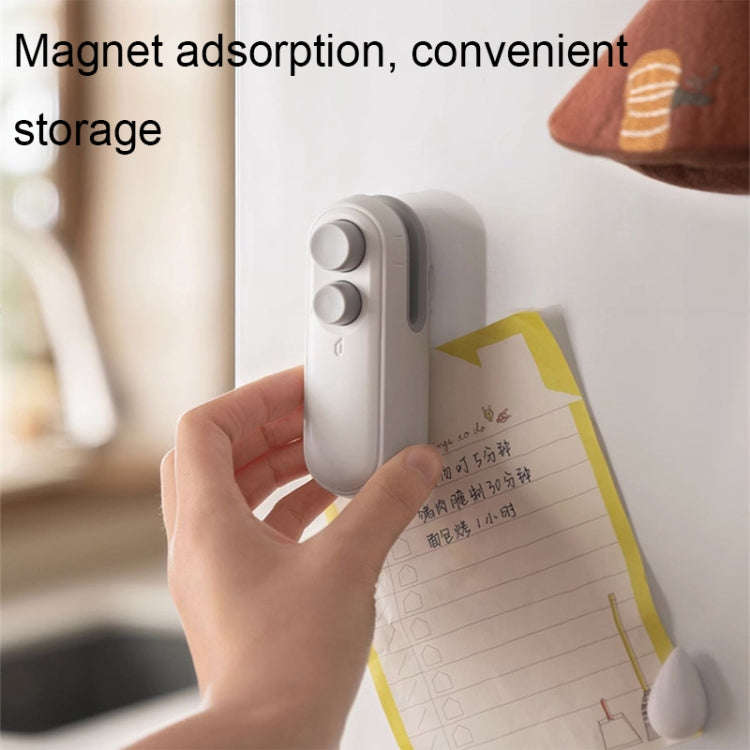Small 2-in-1 Rechargeable Magnetic Snack Sealer Household Mini Sealing Machine(White)