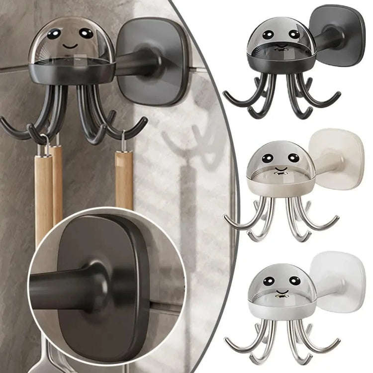 Multifunctional Six-claw 360-degree Rotating Hook Rack Kitchen Storage Seamless Punch-free Hooks(...
