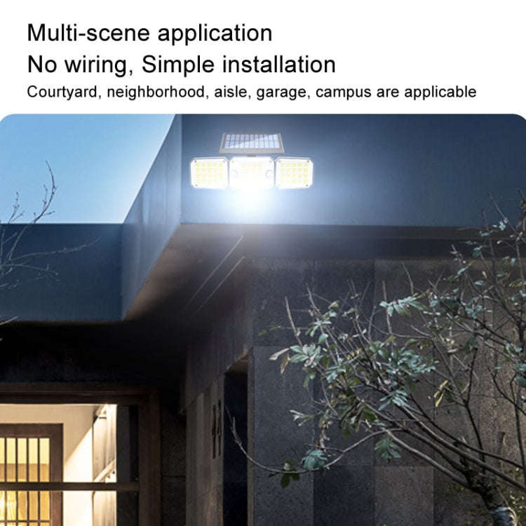 Outdoor Triple Head 224LEDs Dual Sensor Solar Wall Light Rotating Body Sensor Light Garden Home L...
