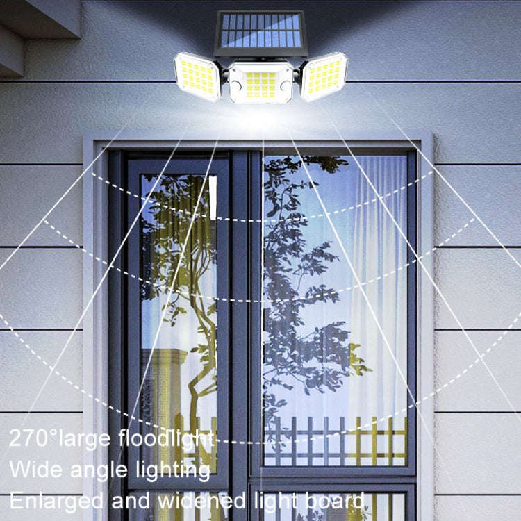 Outdoor Triple Head 224LEDs Dual Sensor Solar Wall Light Rotating Body Sensor Light Garden Home L...