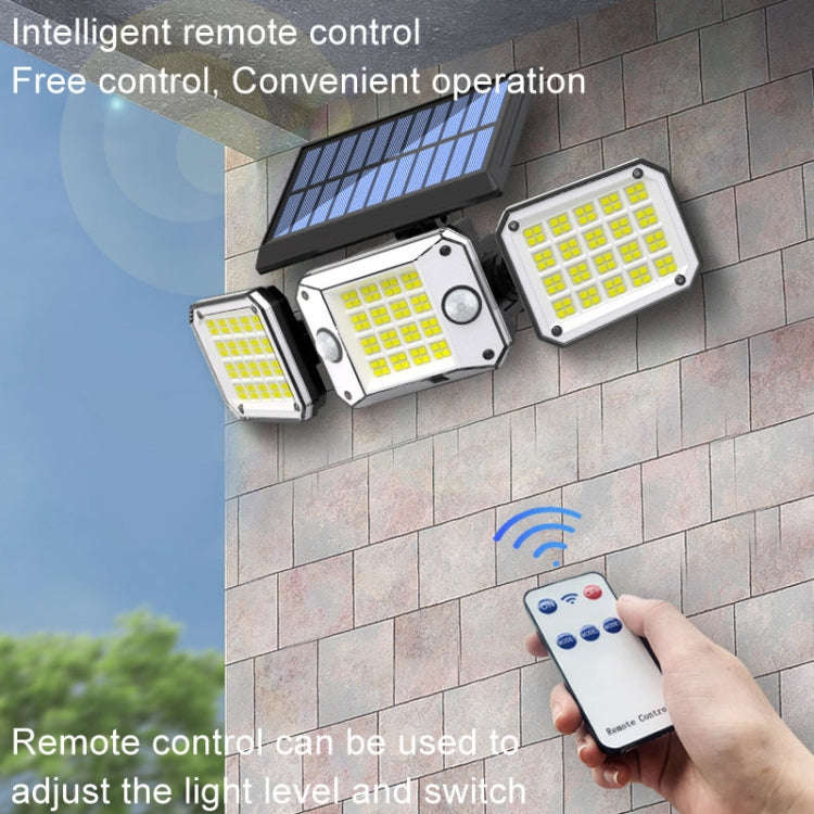Outdoor Triple Head 224LEDs Dual Sensor Solar Wall Light Rotating Body Sensor Light Garden Home L...
