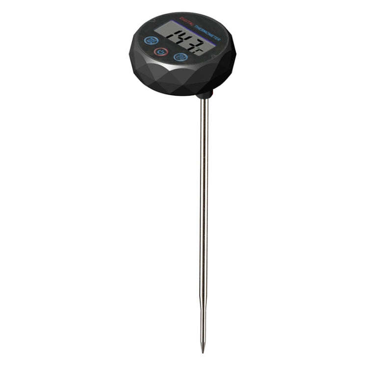 Milk Coffee Hand Brew Kettle Thermometer With Pen Holder Food Thermometer Waterproof(All Black)