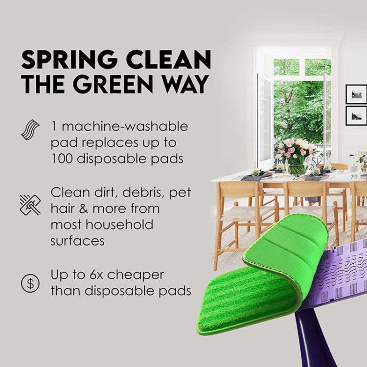 For Swiffer WetJet 10-12inch Adhesive Mop Pad Wet And Dry Mop Cloth Replacements(Green)