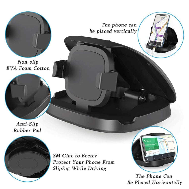 360 Degree Rotating Suction Cup Car Dashboard Mobile Phone Holder(Black)