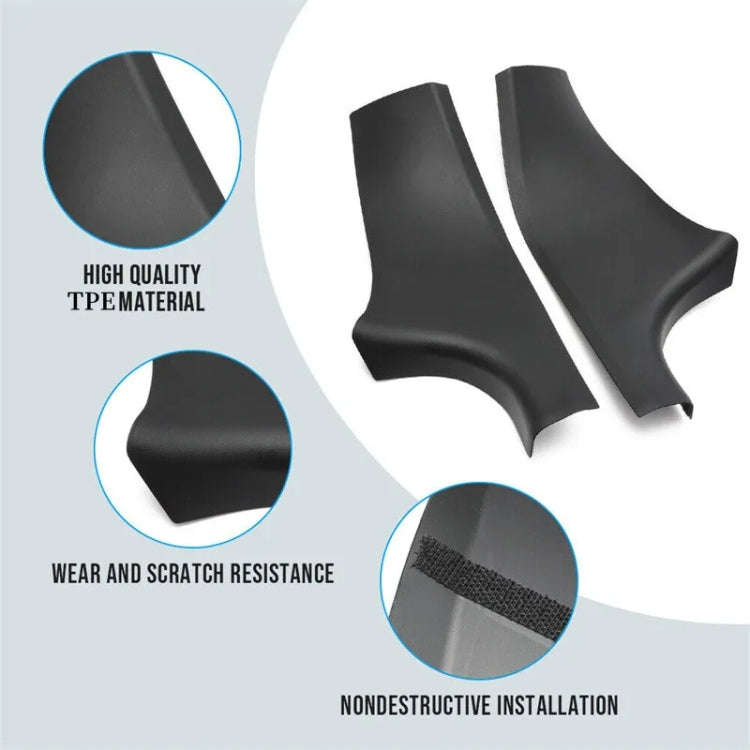 For Tesla Model Y Rear Door Built-In Sill Strip Rear Seats Anti-Kick Leather Protective Pad(Carbo...