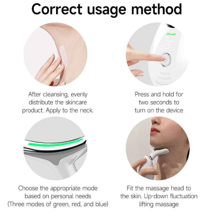 Electrical Neck Beauty Instrument Neck Massager Face Beauty Device, Style: Oval(White)