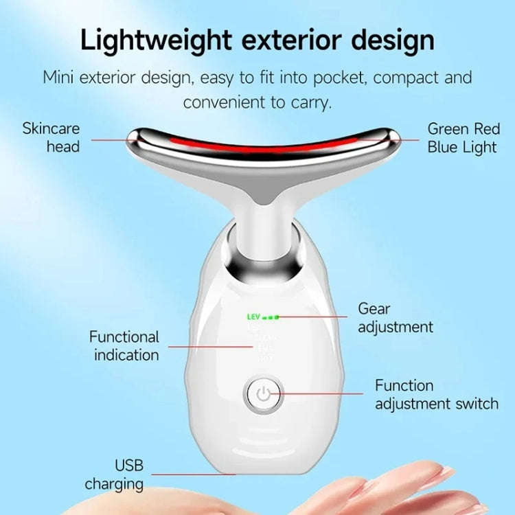 Electrical Neck Beauty Instrument Neck Massager Face Beauty Device, Style: Oval(White)