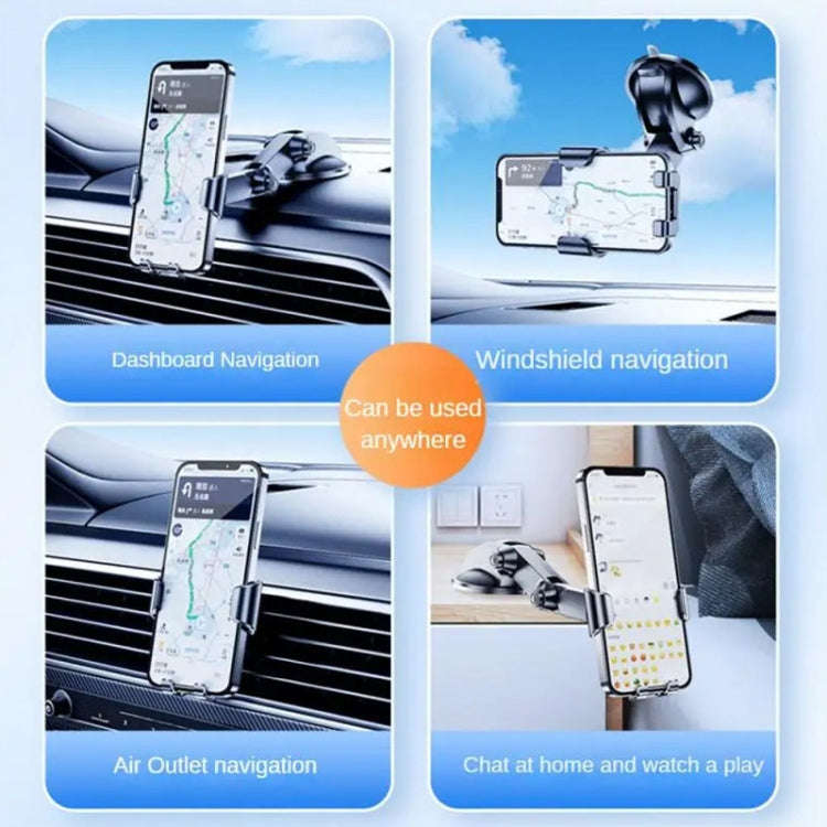 SHUNWEI SD-1132B Car Phone Suction Cup + Air Vent Holder Gravity Sensing Support Bracket(Black)