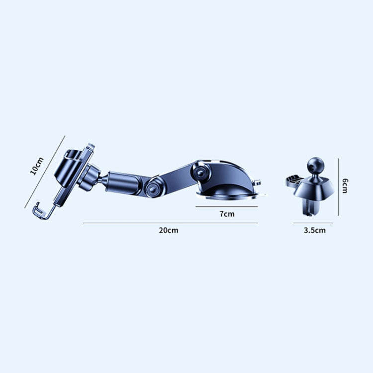 SHUNWEI SD-1132B Car Phone Suction Cup + Air Vent Holder Gravity Sensing Support Bracket(Black)