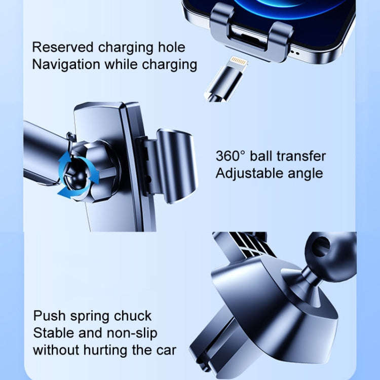 SHUNWEI SD-1132B Car Phone Suction Cup + Air Vent Holder Gravity Sensing Support Bracket(Black)