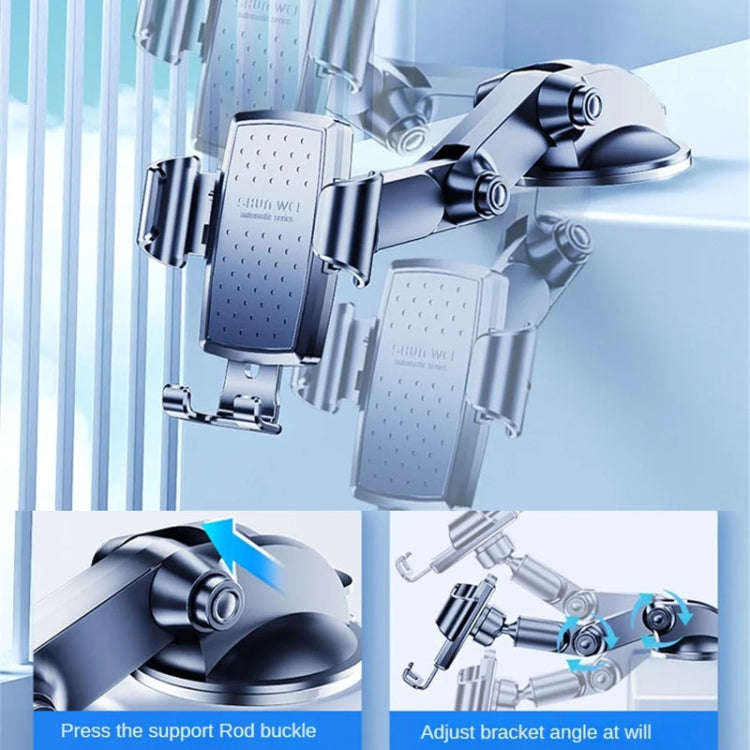 SHUNWEI SD-1132B Car Phone Suction Cup + Air Vent Holder Gravity Sensing Support Bracket(Gray)