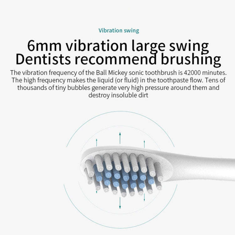Rechargeable Ultrasonic Soft Bristle Electrical Toothbrushes Flosser 6 Gear With 4 Brushes(Pink)