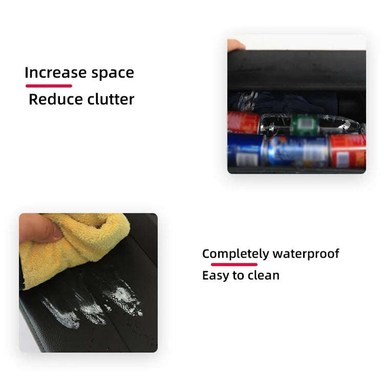 For Tesla Model Y PU Leather Car Interior Storage Glove Box Modification Accessories, Style: Seat...