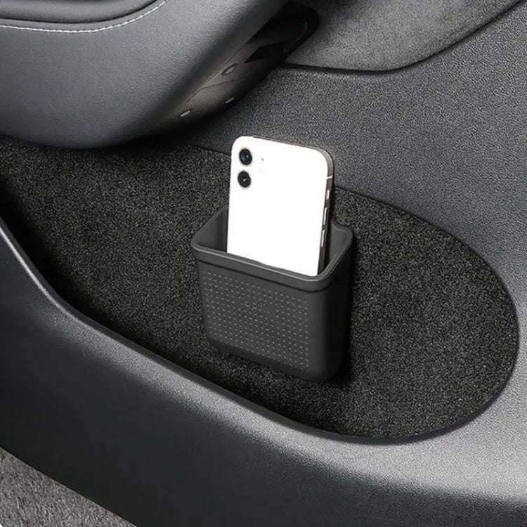 For Tesla Model 3Y Adhesive Sticker Installation Car Silicone Storage Bo(Black)