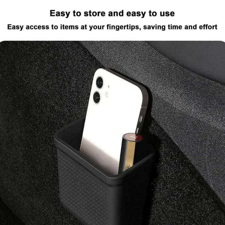 For Tesla Model 3Y Adhesive Sticker Installation Car Silicone Storage Bo(Black)
