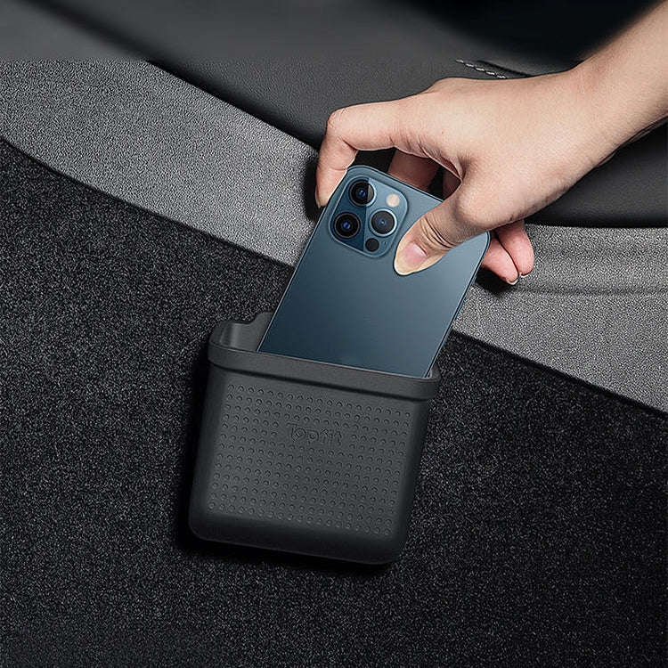 For Tesla Model 3Y Adhesive Sticker Installation Car Silicone Storage Bo(Black)