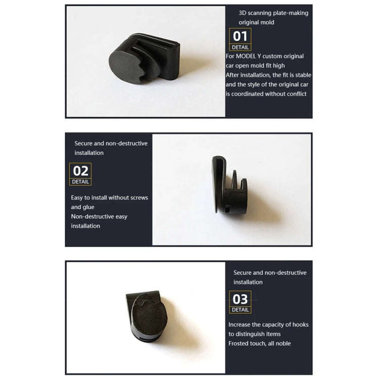 For Tesla Model Y Front Trunk Storage Hook Car Storage Hook Modification Accessories(Black)