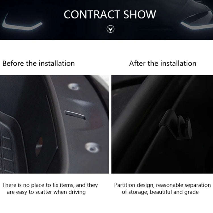 For Tesla Model Y Front Trunk Storage Hook Car Storage Hook Modification Accessories(Black)