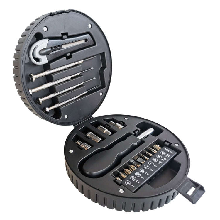 20 In 1 Tire Shaped Tool Set Home Hardware Utility Combinations(Black)