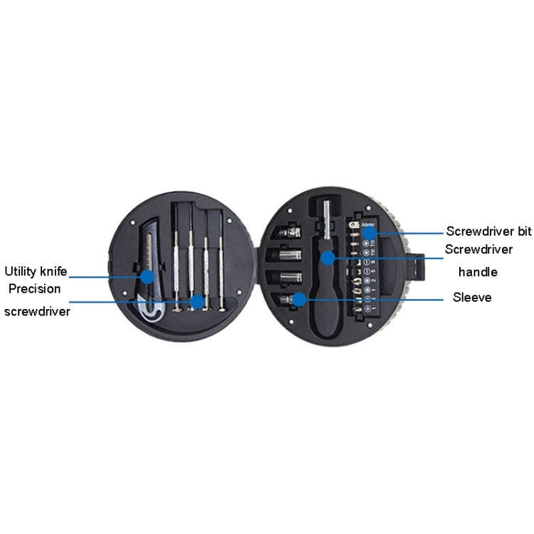 20 In 1 Tire Shaped Tool Set Home Hardware Utility Combinations(Black)