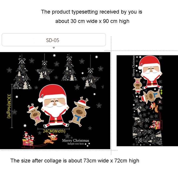 Christmas Window Decoration Poster Santa Claus Elk Snowflake Glass Wall Stickers, Style: SD-05 30...