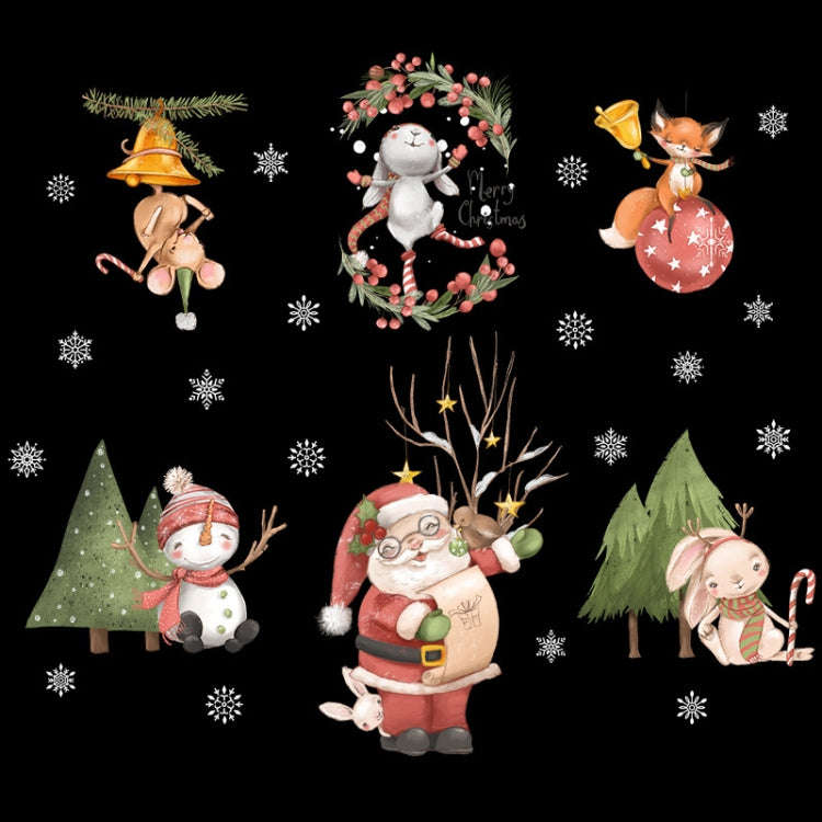 Christmas Window Decoration Poster Santa Claus Elk Snowflake Glass Wall Stickers, Style: SD-12 30...