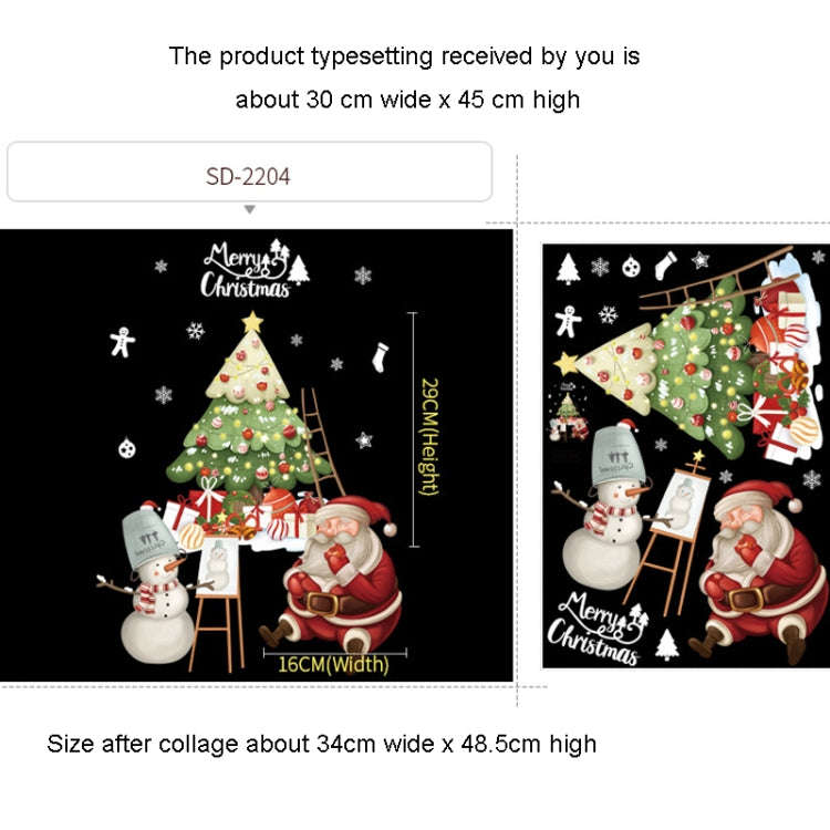 Christmas Window Decoration Poster Santa Claus Elk Snowflake Glass Wall Stickers, Style: SD-2204 ...