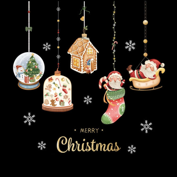 Christmas Window Decoration Poster Santa Claus Elk Snowflake Glass Wall Stickers, Style: SD-2206 ...
