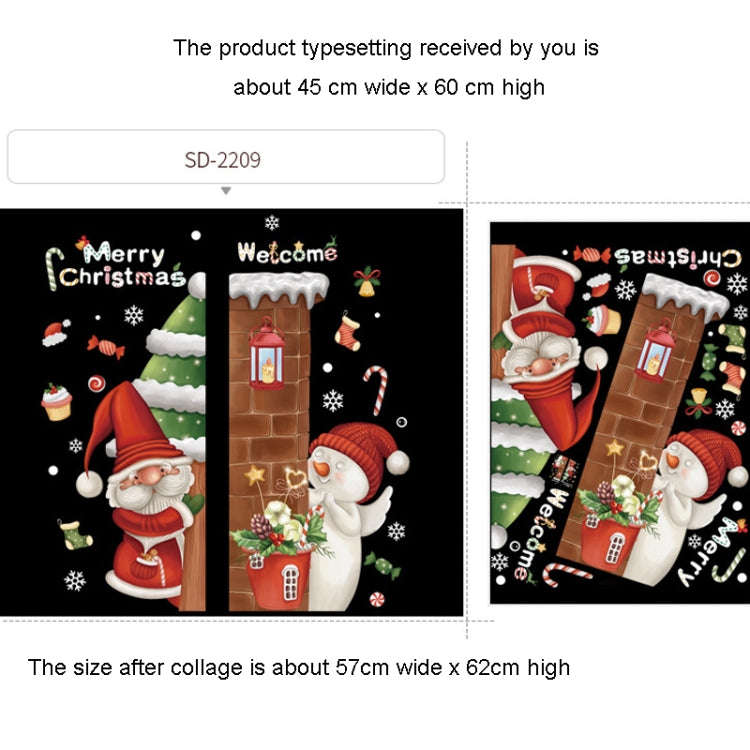 Christmas Window Decoration Poster Santa Claus Elk Snowflake Glass Wall Stickers, Style: SD-2209 ...