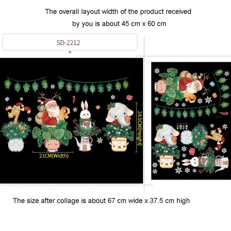 Christmas Window Decoration Poster Santa Claus Elk Snowflake Glass Wall Stickers, Style: SD-2212 ...