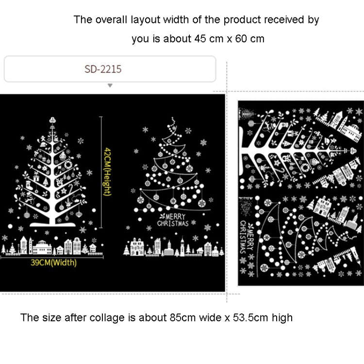 Christmas Window Decoration Poster Santa Claus Elk Snowflake Glass Wall Stickers, Style: SD-2215 ...