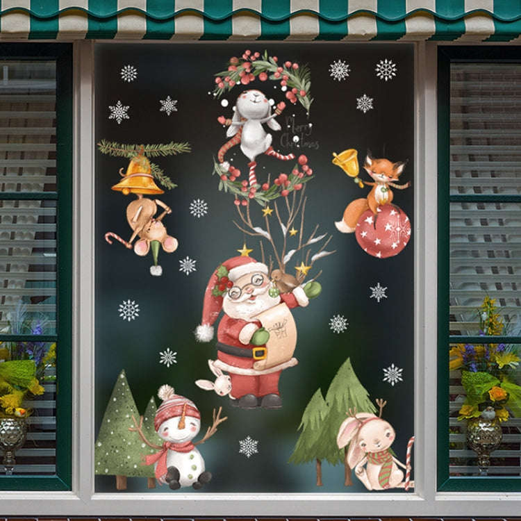 Christmas Window Decoration Poster Santa Claus Elk Snowflake Glass Wall Stickers, Style: SD-2208 ...