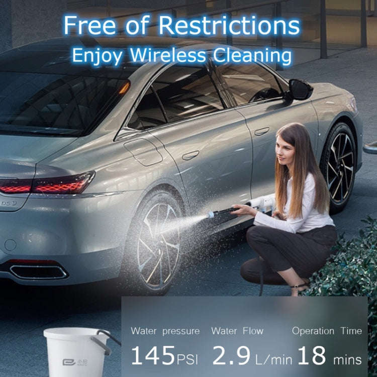 XiaoSi Car Wireless Wash Machine Portable Rechargeable Home High Voltage Water Pump(White)