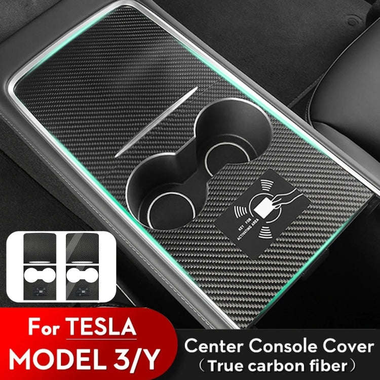 For Tesla Model 3 / Y Carbon Fiber Center Panel Protective Film Anti-Scratch Car Interior(Matte)