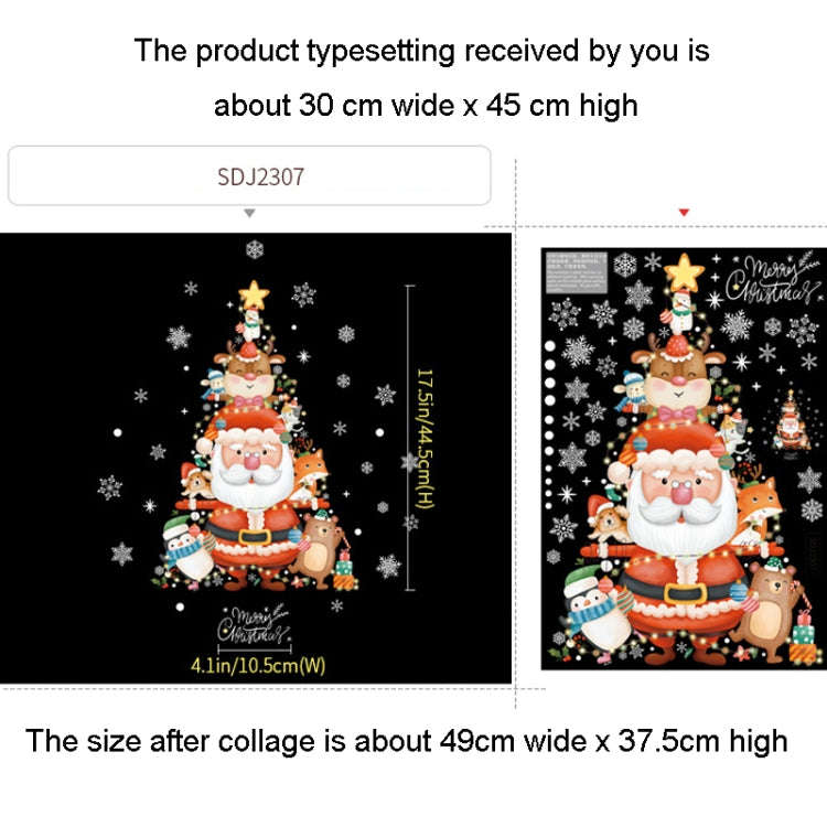 30x45cm Christmas Static Wall Stickers Glass Window Christmas Decoration Poster, Style: SDJ2307