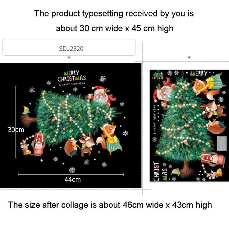 30x45cm Christmas Static Wall Stickers Glass Window Christmas Decoration Poster, Style: SDJ2320