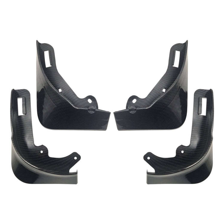 For Tesla Model Y Car Punch-Free Front And Rear Wheel Soft Rubber Mudguards, Style: Carbon Fiber